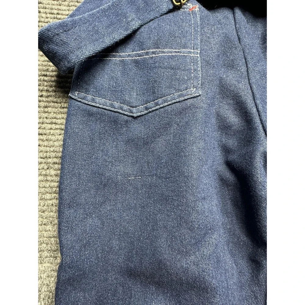Round House Overalls Teens 14 Blue Denim Adjustable Straps Made‎ USA Workwear